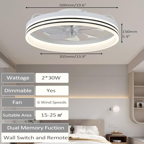 Cainjiazh 20" Crystal Ceiling Fan with Lights, Remote, White by Cainjiazh - Used condition - Image 6
