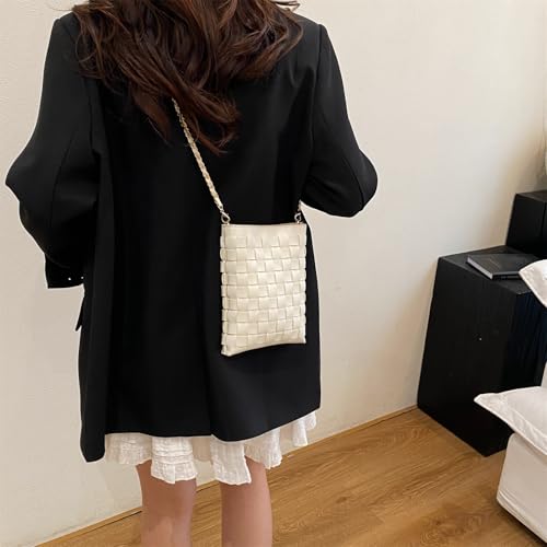 Image of Woven Small Crossbody Bags Cell Phone Purse for Women Teen Girls Small Shoulder Phone Bag