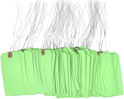 Gitway 100 Green Tags with Wire Size 5 Measurements 4 34 x 2 38