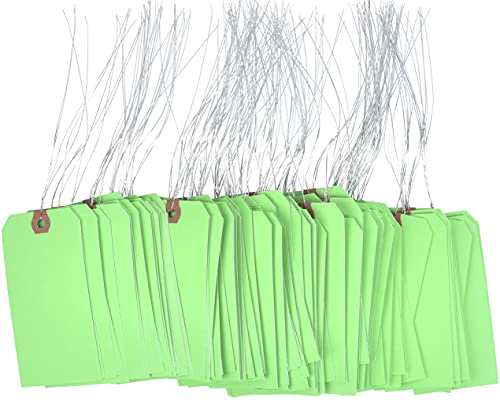 Gitway 100 Green Tags With Wire Size 5 Measurements 4 34 X 2 38 #TOP1