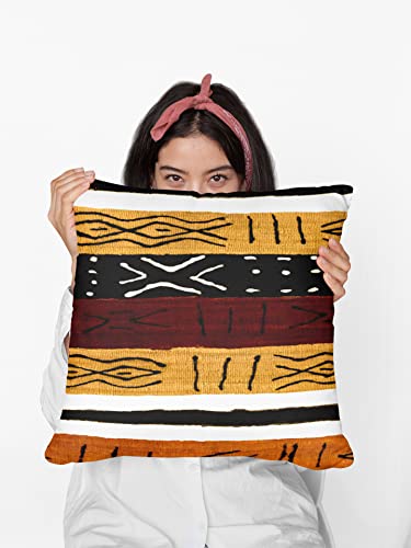 African Tribe Decorative Throw Pillow Covers Pillows Case Square Cushion Cover Standard Pillowcase For Sofa Couch Bedroom Patio 18X18 Inches #TOP1