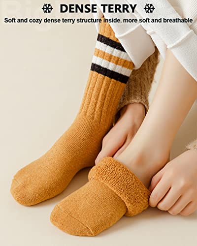 Image of IIG 3-5 Pairs Womens Super Thick Warm Winter Crew Socks Cute Fashion Knit Cozy Socks Gifts for Women