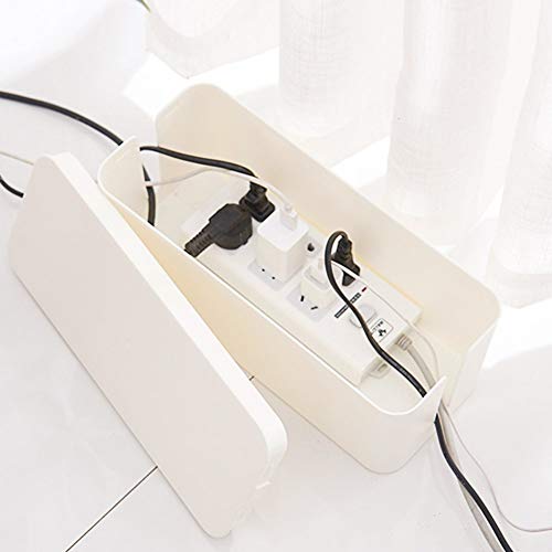 ShellKingdom Cable Management Box, 2 Set Cable Organizer for Cable and Cord Management, Storage and Holder to Cover and Hide & Power Strips & Cords (White)