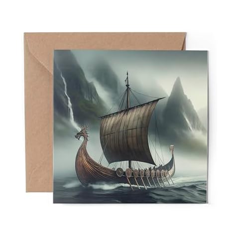 1 x Greeting Card - Viking Longship Norway Ship Boat Norse Birthday Boyfriend Brother Son Gift #70798 Cover