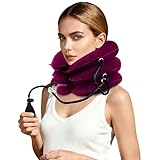 Neck Stretcher,Inflatable Cervical Traction Neck Device,Neck Relief Tool,Adjustable Cervical Brace,Home Use Neck Decompression (Red)