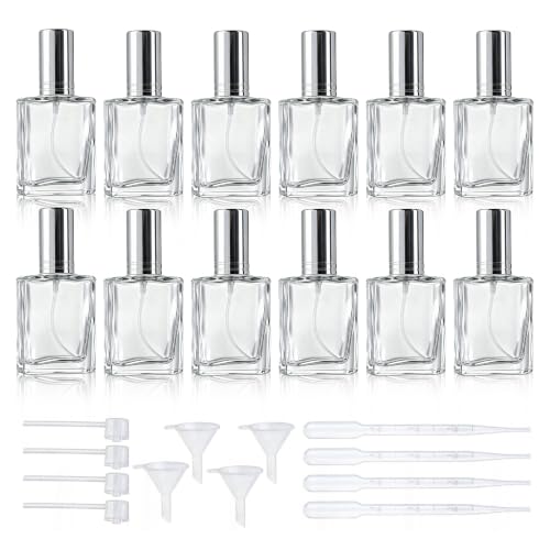 YU FENG 12 botellas atomizadoras de vidrio recargables con embudos, dispensador de pipetas para perfume, fragancia, loción, aceite esencial YU FENG 12 botellas atomizadoras de vidrio recargables con embudos, dispensador de pipetas para perfume, fragancia, loción, aceite esencial