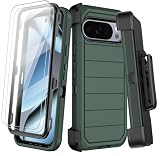 for Google Pixel 10 Pro XL Case with Belt Clip Holster,2x Screen Protectors,Heavy Duty Shockproof Drop Protection Bumper Military Grade Full Body Non Slip Rugged Durable Phone Cover with Kickstand