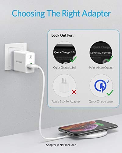 Anker Wireless Charger, 313 Wireless Charger (Pad), Qi-Certified 10W Max for iPhone 12/12 Pro/12 mini/12 Pro Max, SE 2020, 11, AirPods (No AC Adapter, Not Compatible with MagSafe Magnetic Charging)