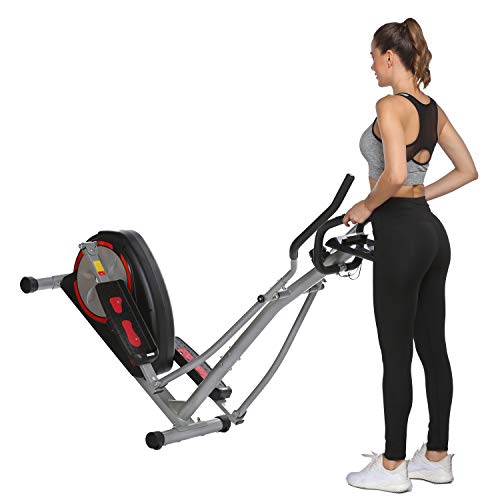 Aceshin Elliptical Machine Trainer Compact Life Fitness Exercise Equipment for Home Workout Offic Gym (Red)