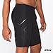 2XU Men's Core Compression Shorts, Black/Silver, XX-Large