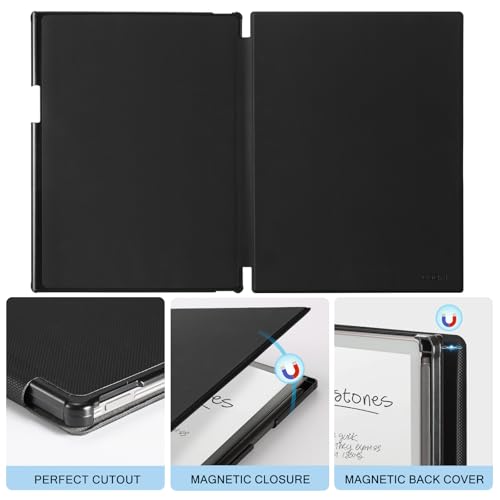 CoBak Stand Case for Remarkable Paper Pro Tablet 11.8" with Hand Strap - Auto Sleep/Wake Folio Lightweight Protective Cover with Pen Holder and Nibs Holder for 11.8 inch 2024 Released Ver (Black) by CoBak - Image 6