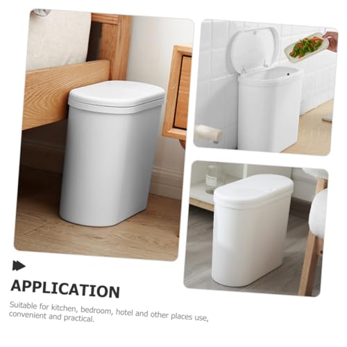 Poubelle salle de bain 12L en plastique blanc pour un espace serein