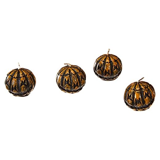 Rubies-S7259 Pack 4 velas Calabazas en blister, multicolor, Talla única (Rubie's Spain S7259)