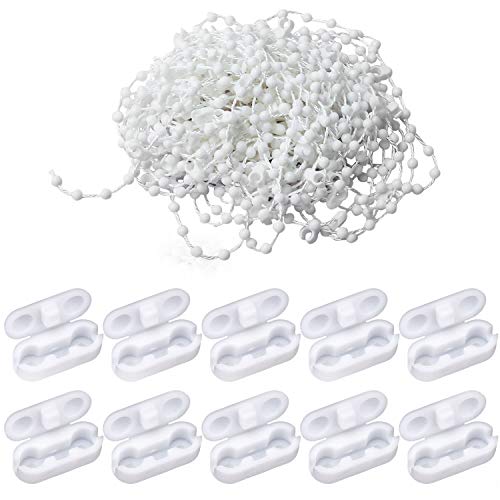 ExeQianming - Cadena de 10 metros para persianas verticales con 10 conectores de cadena de plástico para láminas de 89 mm