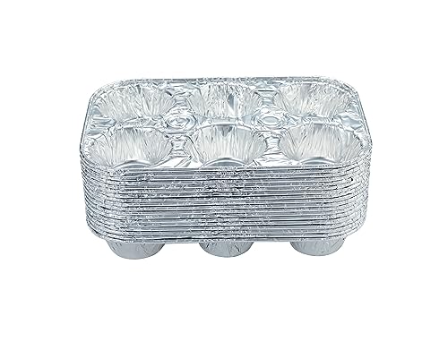 Waytiffer (10pack Muffin Pan 6-Cup Cupcake Aluminum Pans Favorite Muffin Tin Size for Baking Cupcakes Muffins and Mini Pies - Standard Size