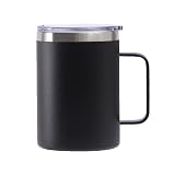 É PERFEITA - Caneca Térmica c/Alça 360ml e Tampa Acrilica Anti-vazamento –Isolamento a Vácuo -Parede Dupla, Bebidas Quentes Frias por...
