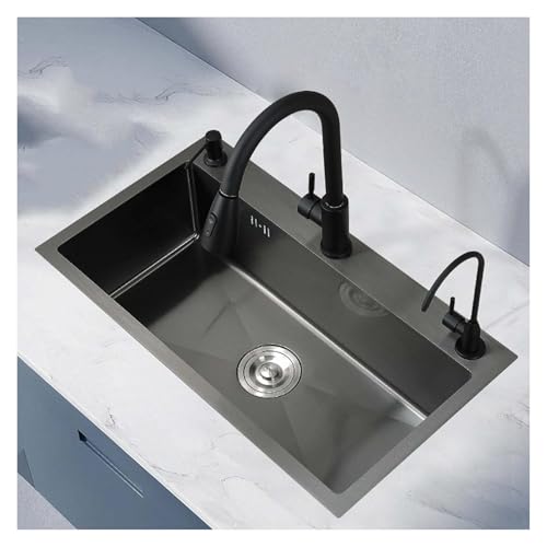 Évier de bar multifonctionnel noir mat pour simplifier vos moments en cuisine