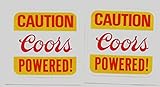 Coors Powered Racing Decals Stickers 3 Inches Long Size Vintage Set of 2