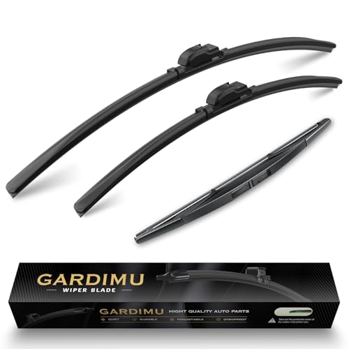Image of Front and Rear Windshield Wipers for Nissan Murano 2009-2016 | 26 inch 16 inch 12 inch Streak-Free Front and Back Wiper Blades Assembly All-Season OEM Automotive Replacement Accessories