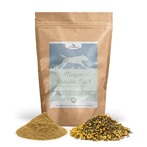 Krauterie Magen Kräuter No. 1 für Hunde in Spitzenqualität (250 g) - geschnitten - Artgerechtes Ergänzungsfuttermittel für Hunde, frei von Zusatzstoffen, zuckerfrei, getreidefrei