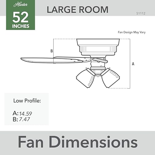 Image of Hunter Builder, Indoor, Ceiling Fan, Pull Chain, 52 inch, Brushed Nickel