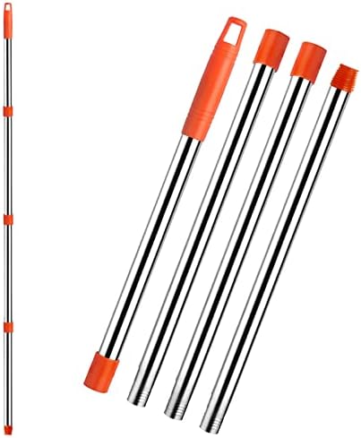 feiquan 4-Section 2.5-to-5 Foot Spin Mop Replacement Head Handle for EasyWring Mop Refills Compatible with Triangle Spin Mop, Microfiber Mop Easy Cleaning Floor Head Mop