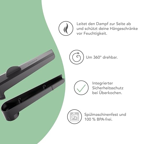 mixtaste® Dampfumleiter kompatibel mit Thermomix TM7, mit geschütztem überlaufschutz, Dampfumlenk Aufsatz, Zubehör, Kamin, Möbelschutz, Dunstabzug
