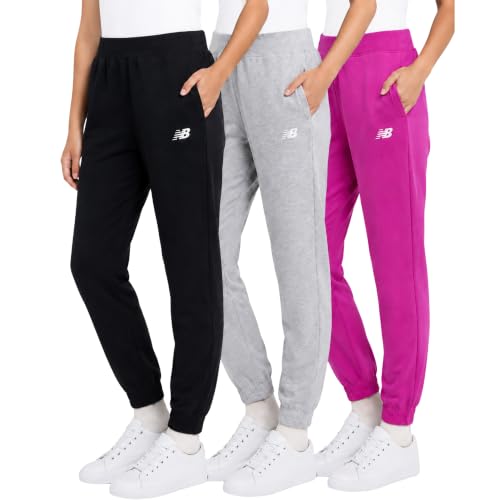New Balance - New Balance Girls Sweatpants 3-Pack, Soft Cotton Blend Fleece Joggers, Size 4-66 - Best Deal on Amazon
