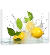 CXHOSTENT Kitchen Pictures Wall Decor Fruit Lemon Canvas Wall Art Food Paintings Print Modern Din...