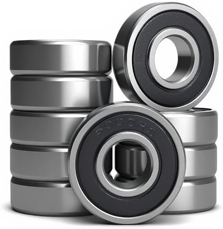 10 PCS 6000-2RS Double Rubber Seal Bearings 10x26x8mm, Pre-Lubricated and Stable Performance and Cost Effective, Deep Groove Ball Bearings. (6000-RS)