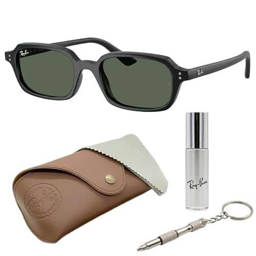 Ray-Ban RB4455 Zuri Bio-Based Pillow Shape Non-Polarized Sunglasses for Men & Women Includes Official Rayban Eyewear Kit Ideal Formal & Casual Wear Sunglasess Dark Green Lens