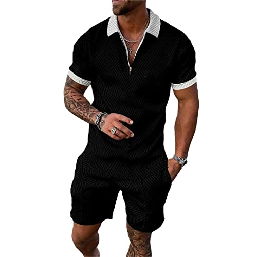 Ensemble polo et short hawaïen homme pour les vacances d'été