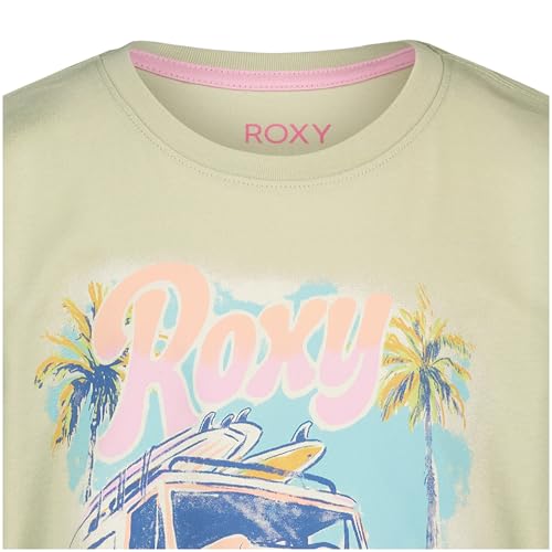 Image of Roxy Girls' Short Sleeve Oversized Fit Logo Tee, Crew Neck Graphic T-Shirt, Soft & Comfortable
