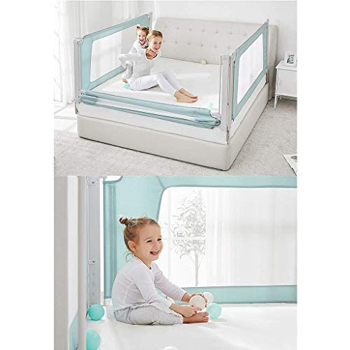 Barandilla de seguridad para cama de niños con estructura robusta y acabado verde de 150cm 7