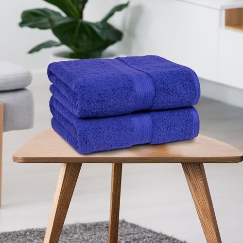 Miniatura 7 de Amazon Basics Juego De 2 Toallas De Baño Colores Resistentes , 2 Unidad, Paquete De 1, Toalla De Baño, Azul Real, 70 L X 60 W Cm