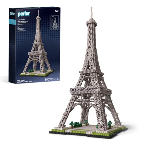 Perler 80-57243 Eiffel Tower 3D Fused Bead Craft Activity Kit, 4' W x 17.5' H, Multicolor, 8009 Pieces