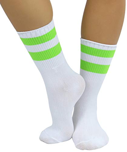 Image of ToBeInStyle Women's Acrylic Ankle Hi With Double Stripe Top Crew Fun Athletic Socks