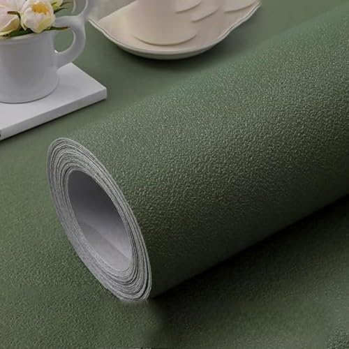 Lecreatekit Matcha - Papel tapiz de listones de madera verde texturizado, papel de contacto impermeable para renovación de apartamentos, 40 x 300 cm