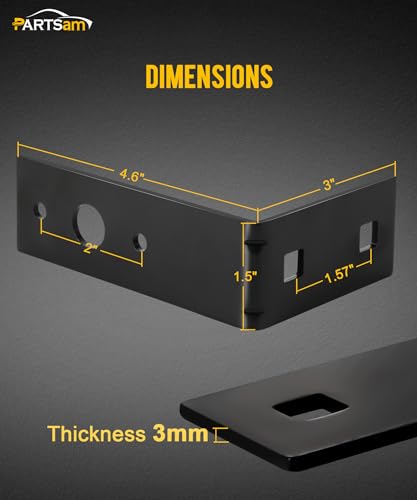 Image of PARTSam 4X Black Trailer Light Brackets L Shape Tail Light Mounting Bracket Electrophoretic Deposition Steel for Boat Utility Trailer Lights Parts Accessories, 4.5 x 3 x 1.5 Inch
