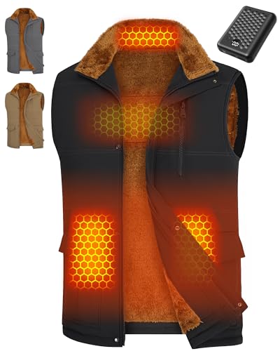 Men Heated Vest Battery Pack Included Rechargeable Ski Essential Snowboard Gear Motorcycle Riding Accessories Snow Outfits Clothing Bibs Suits Snowmobile Equipment Cycling Biker Lover Top Luxury Gift