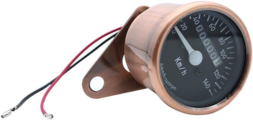 Motorcycle Odometer Gauge Retro Copper Motorcycle Tachometer Odometer Gauge Universal Moto Instruments 0~140km/h 12V