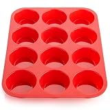 KD SUPREME Silicone Muffin Pan - 12 Cups Regular Silicone Cupcake Pan, Non-stick Silicone Great for