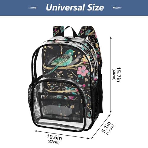 Clear Backpack for School Singing Bird Tree Transparent Bookbag for Girls See Through PVC Boy Backpacks4