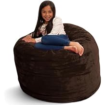 ULTIMATE SACK 3ft Bean Bag Chair, Oversize Bean Bag Chair for Adults, Comfy Chair Bean Bag Couch Lounge Sofa Loveseat Furniture | Brown Fur