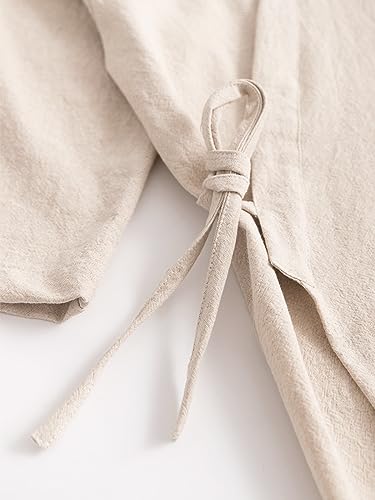 MOLUCI Men's Women's Cotton Linen Bathrobe Couples Japanese-Style Absorbent Quick-Drying Kimono Yukata Sauna Robe,Gray,L4