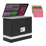 tidytech Small Next of Kin Box Organizer with 5 A4 Hanging Folder,Important Document Organizer with Combination Lock Fireproof File Box with Smart Labels for Letter Certificate,(S:13 * 6.3 * 8.3in)