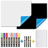 Magnetic Whiteboard Blackboard for Refrigerator, Self-adhesive for Smooth Surface, 17.7