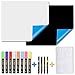 Magnetic Whiteboard & Blackboard for Refrigerator, Self-adhesive for Any Smooth Surface, 17.7"x 19.7", Surprise Gift Set