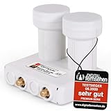 RED OPTICUM LMTP 04H Monoblock Twin LNB 0.1dB   LNB double tête pour 2 abonnés & 2 satellites avec DiseqC intégré   Monoblock LNB Astra Hotbird y compris douille de protection contre les intempéries