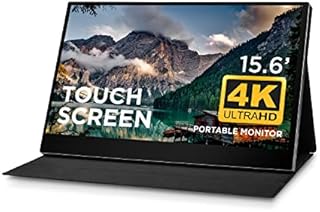 Tekelron Portable Monitor 4k Touchscreen - Auto-Rotating 15.6 Inch UHD 10 Point Touch - HDR Gaming Monitor With Case - Dual Full Featured USB-C/Mini HDMI/USB Micro-B for Laptop PC Phone MAC Xbox